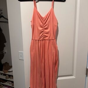 Small Coral Dress with pockets!